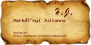 Harkányi Julianna névjegykártya
